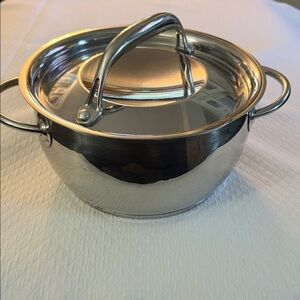 Elegant Stainless Steel High Quality Cookware Pot with Lid 8” wide 4” deep